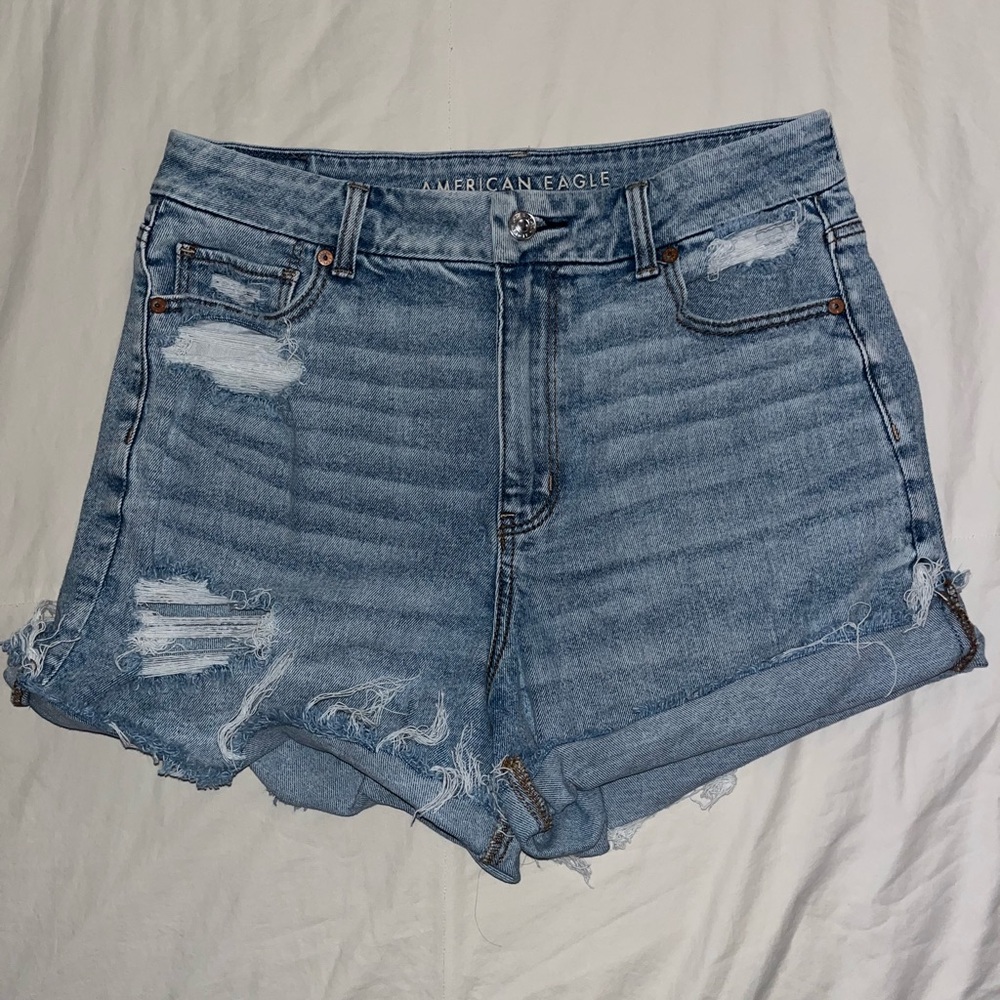 American Eagle Outfitters Distressed Curvy Mom Shorts